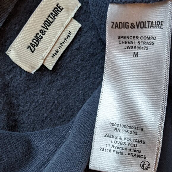 Zadig & Voltaire Spencer Compo Cheval Strass Hoodie - Picture 4 of 7